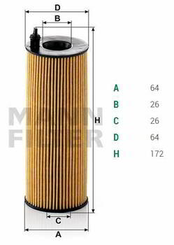 ������ �������� MANN BMW 1 (E80, E81), 3 (E90) , X1 (E84) ,  X3 (E83)  (2.0-3.0 D), HU721/5x