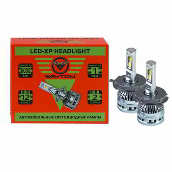 ����� ������������� LED WAYTON H4/H19 12v 50w; LED-XP; 5000K; 6000Lm; �-� 2��; �������� 1���, 1109050