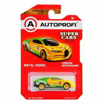 ������� AUTOPROFI ������� ������������� 1:64, ����� SUPER CARS (Bugatti), SUP-004, ����. /�������, SUP-004 YE/GR