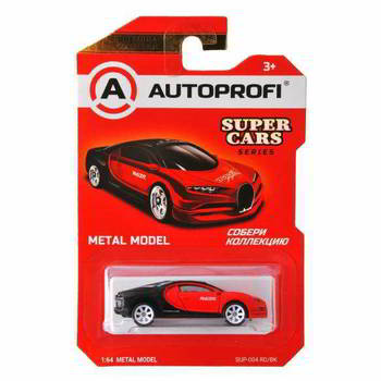 ������� AUTOPROFI ������� ������������� 1:64, ����� SUPER CARS (Bugatti), SUP-004, �����. /������, SUP-004 RD/BK