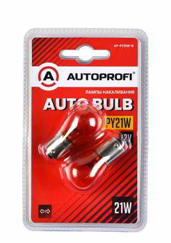 ����� ������������� AUTOPROFI PY21W 12v 21w; BAU15s; ������; ������� 2��, AP-PY21W-B