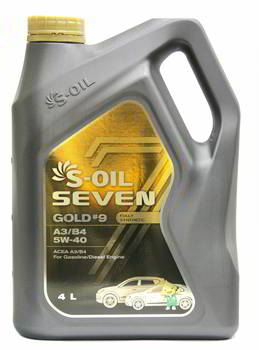 ����� �������� ������������� S-Oil SEVEN GOLD 9 A3/B4, 5W40, 4 �����., E108222, 36765