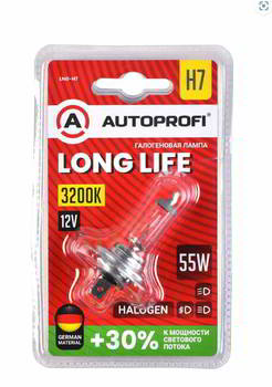 ����� ������������� AUTOPROFI H7 12v 55w; Px26d; +30%; Long Life, LNG-H7
