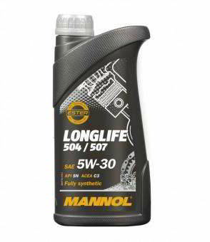 ����� �������� ������������� MANNOL Longlife 504/507, 5W30, 1 ����., 7000, 7715