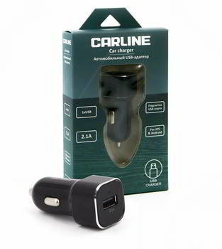 ������� USB CarLine 1USB; 12/24v; �����:5v/2, 1A; ������, CH-1U21A