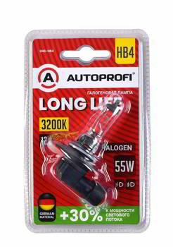 ����� ������������� AUTOPROFI HB4 (9006) 12v 55w; P22d; +30%; Long Life, LNG-HB4