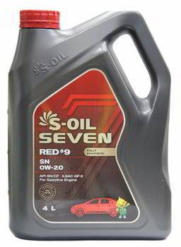 ����� �������� ������������� S-Oil SEVEN RED 9 SN, 0W20, 4 �����., E107638, 36748