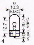 ����� ������������� OSRAM W5W 12v 5w; W2.1*9.5d, 2825