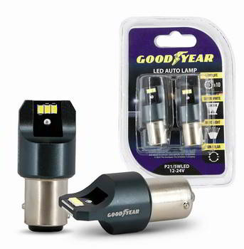����� ������������� LED GoodYear P21/5W 12-24v 3/0, 43w; P21/5WLED; ����� 5000K; BAY15d; �-� 2��; �������� 3���, GY012025