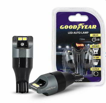 ����� ������������� LED GoodYear W16W 12-24v 1, 9w; W16WLED; ����� 5000K; W2.1*9.5d; �-� 2��; �������� 3���, GY015016