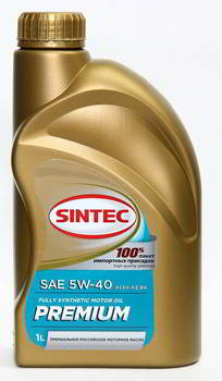 ����� �������� ������������� Sintec Premium 9000, 5W40 A3/B4, 1 ����., 600106