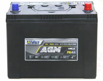 ������� �������������� (���) VST AGM ASIA 6��-75.0 VRLA D26, R+(-/+), 75 a/h 700A, 575 900 065.255�170�220, 36207