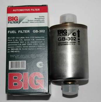������ ���������, benzin BIG Filter LADA 2105-2115 1.5i, 2120, Niva , UAZ 23602 (2, 7 �. ), 31602 (2, 7 �. ), UAZ Hunter, UAZ Simbir, GB-302