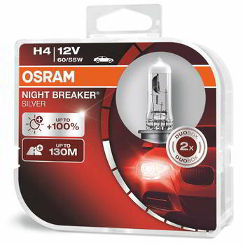 ����� ������������� OSRAM H4 12v 60/55w; P43t; +100%; BOX; 2��, 64193 NBS-HCB