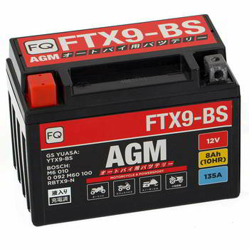 ������� �������������� (���) FQ ���� AGM 12V, 8, 0Ah, 135A, ������, 150x87x105., FTX9-BS, YTX9-BS