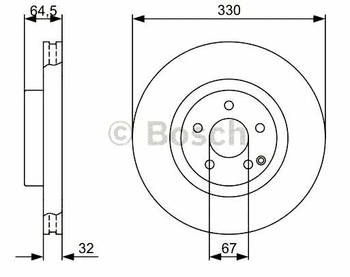 ���� ��������� BOSCH �������� ����. (330*64, 5*67*32 ) MERCEDES W211 / S211 , SLK  08-, 0986479332