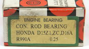 �������� ��������, �������� LLE �������� �������� �������� ���. 0, 25 ��  HONDA ing. D 15Z1 , ZC , D 16A, R990A   0,25 mm