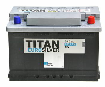 ������� �������������� (���) TITAN EUROSILVER 6��-76.0 A/h, R(-/+), 12V, 700 A EN, 276 x 175 x 190., 32576, 4607008881417