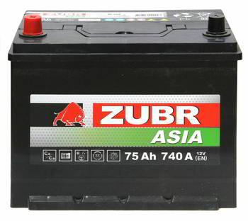 ������� �������������� (���) ZUBR Premium Asia 75Ah L+ (+/-), 12V, 740A EN, 261�175�225., ZPA751