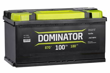������� �������������� (���) DOMINATOR 100Ah, 12V, 870A EN, 353x175x190, ������ ����������, 6��-100 (1) L