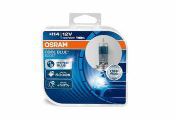 ����� ������������� OSRAM H4 12v 100/90w; P43t; �����; +50%; ���� �����5000K; BOX; 2��, 62193 CBB-HCB