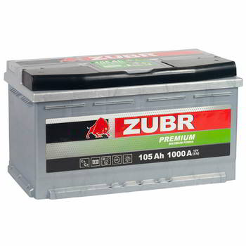 ������� �������������� (���) ZUBR Premium 105Ah R+, (-/+), 12V, 1000A EN., ZU1050
