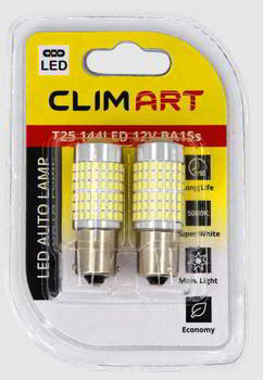 ����� ������������� LED Clim Art P21W 12v 9w; 144smd; ����� 5000K; BA15s; �-� 2��; �������� 3���, CLA00504