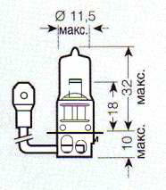 ����� ������������� OSRAM H3 12v 55w; Pk22s; ������/�������, 64151