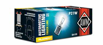 ����� ������������� AWM P21W 24v 21w; BA15s, 410300022