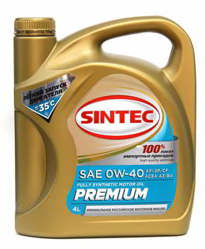 ����� �������� ������������� Sintec Premium 0W40, 4 �����., 322778