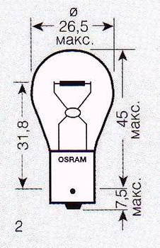 ����� ������������� OSRAM P21W 12v 21w; BA15s, 7506