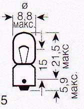 ����� ������������� OSRAM T4W 12v 4w; BA9s, 3893