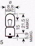 ����� ������������� OSRAM T4W 12v 4w; BA9s, 3893