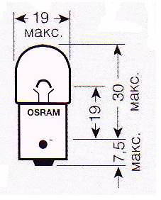 ����� ������������� OSRAM R5W 12v 5w; BA15s, 5007