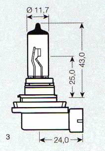 ����� ������������� OSRAM H11 12v 55w; PGJ19-2; ������/�������, 64211