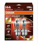 ����� ������������� OSRAM H4 12v 60/55w; P43t; +220%; Night Breaker 220; �������; 2��, 64193NB220-2HB