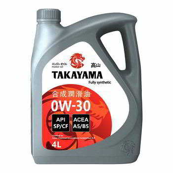 ����� �������� ������������� Takayma 0W30 A5/B5, (�������), 4 �����., 322786