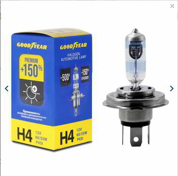 ����� ������������� GoodYear H4 12v 60/55w; P43t; Premium +150%, GY014150