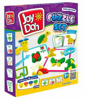 ����� ��� ����� Joy Doh ����� PUZZLE SET - �����, 10 �������� � ����������, 13 ���� � �����������, 4 ������� � ������, (4 x 50�), PUZZ-200 pot