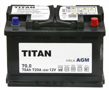 ������� �������������� (���) TITAN AGM 6��-70.0 A/h VRLA, R+(-/+), 720�, 278x175x190., 36387, 4610082702110