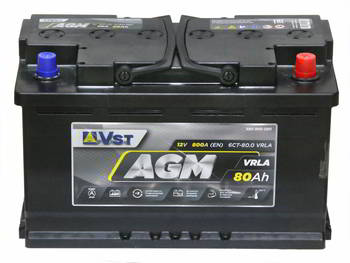 ������� �������������� (���) VST AGM 6��-80 L4-0, R+(-/+), 800�, 580 900 080, 315x175x190., 36783, 580900080