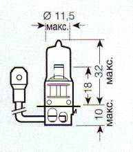 ����� ������������� OSRAM H3 24v 70w; Pk22s; ������/�������, 64156