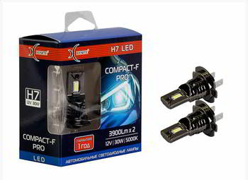 ����� ������������� LED Xenite H7 12v 30w; COMPACT-F PRO; 5000K; 3900Lm; �-� 2��; �������� 1���, 1009671